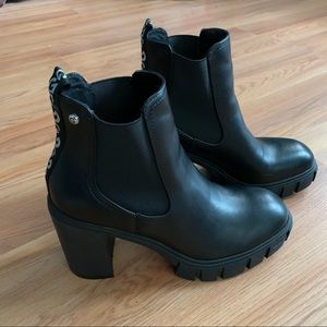 G by Guess Black Heel Platform Booties